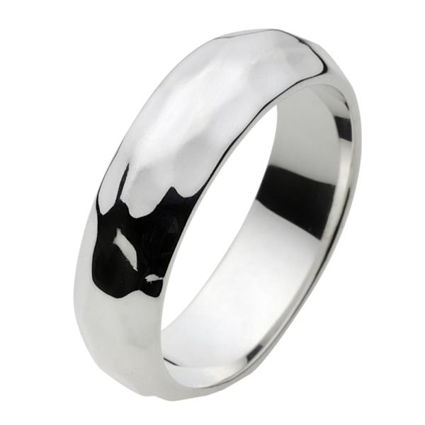 シルバーリング 指輪 メンズ シンプル 打ち出し ハンドメイド柄 でこぼこ シルバー925 リング ...