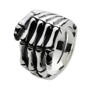 シルバーリング 指輪 メンズ ボーンハンド 骨 パンク