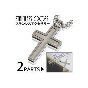 ステンレスペンダント メンズ ダブル クロス ペンダントトップ ステンレスアクセサリー fp6001