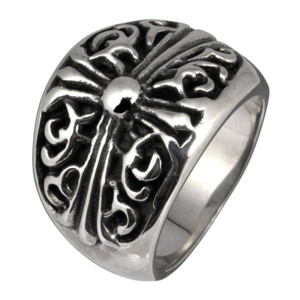 ステンレスリング 指輪 メンズ ハード ゴシック クロス ステンレス リング メンズ ステンレスアク...