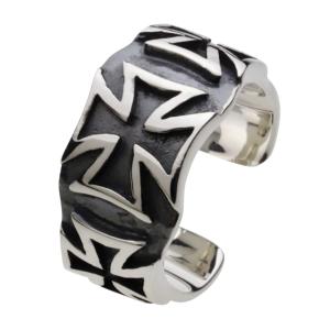 シルバー925 アイアン クロス イヤーカフ メンズ シルバーイヤーカフ