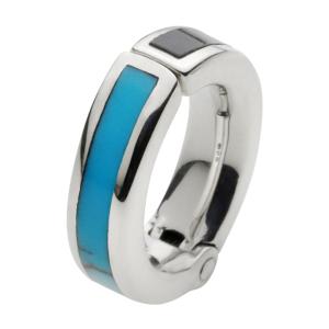 ターコイズ オニキス シルバー925 イヤークリップ メンズ