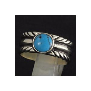 指輪 メンズ ホワイトメタルリング ターコイズ ネイティブアクセ