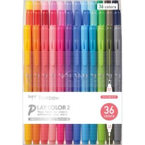 トンボ鉛筆 水性マーカー プレイカラー2 36色セット（GCB-013）【TOMBOW PLAY COLOR2 水性マーキングペン】