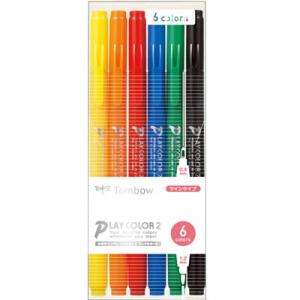 トンボ鉛筆 水性マーカー プレイカラー2 6色セット（GCB-611）【TOMBOW PLAY COLOR2 水性マーキングペン】