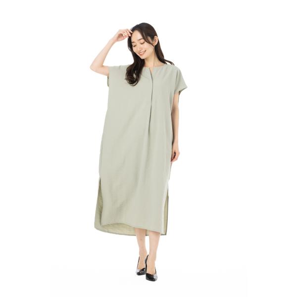 OMNES（オムネス）気流染め加工 スキッパーワンピース 半袖 OMNES ミント