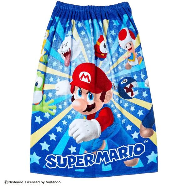 丸眞 マルシン 巻きタオル 80cm丈 スーパーマリオ スターチェイス ラップタオル 水泳小物 スイ...