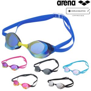 アリーナ ARENA レーシングゴーグル アクアフォーススイフトエース ミラーレンズ レンズパッド付 WA承認モデル スワイプくもり止め AQUAFORCE SWIFT A AGL-O400M