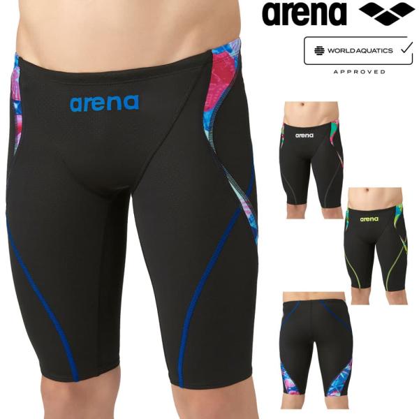 アリーナ ARENA 競泳水着 メンズ WA承認モデル レーシングスパッツ ハーフレッグ AQUA ...