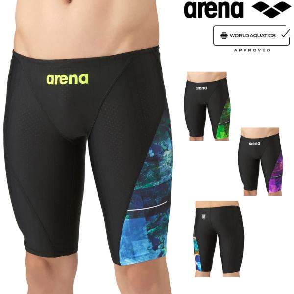 アリーナ ARENA 競泳水着 メンズ WA承認モデル レーシングスパッツ ハーフレッグ AQUA ...
