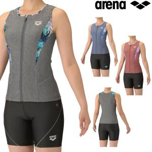 アリーナ ARENA フィットネス水着 レディース フィットネスセパレーツ カバーバック ミドルレッグ 差し込みパッド モク2Way AS5FWF46L