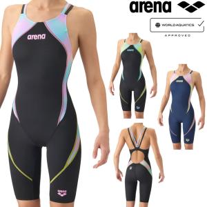 アリーナ ARENA 競泳水着 レディース WA承認 レーシングワンピーススパッツ オープンバック ダブルストラップ AQUA ADVANCED AQUA XTREME Flow Scape AS6FRC44L