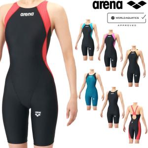 アリーナ ARENA 競泳水着 レディース WA承認 ECO AQUA RACING ECO AQUA STRIPE-D レーシングワンピーススパッツ オープンバック ハーフレッグ AS6SRC51L