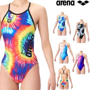 アリーナ ARENA 競泳水着 練習用水着 レディース タフスーツ タフスキンT2E team arena トレーニングワンピース オープンバック 競泳練習水着 AS6SWM12L