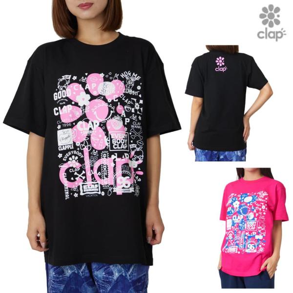 クラップ CLAP ステッカー ティー レディース Tシャツ 半袖 スポーツアパレル トレーニング ...