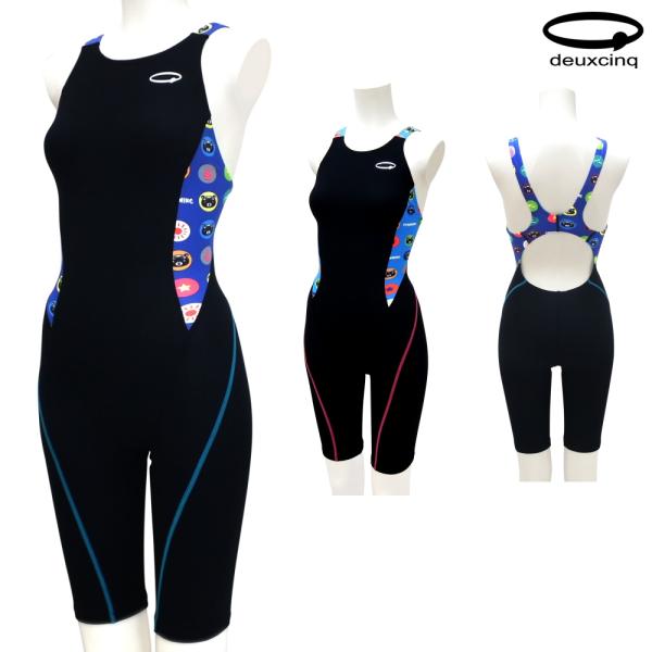 競泳水着 レディース 練習用水着 スパッツ プライムフレックス マー君・ドット DEUXCINQ ド...