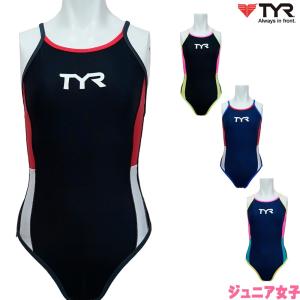 ティア TYR 競泳水着 ジュニア女子 練習用 トレーニング水着 ハイカット フレックスバック TEAM CHEVRON 2020年MSモデル FCOLRJR-20M
