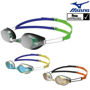 ミズノ MIZUNO 水泳 レーシングゴーグル アクセルアイエス ミラーゴーグル クッション付き fina承認 競泳 N3JE4036｜e-stroke