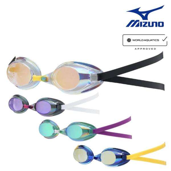 ミズノ MIZUNO 水泳 レーシングゴーグル 限定ゴーグル ノンクッションタイプ ミラーレンズ W...