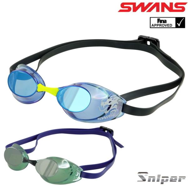 スワンズ SWANS 水泳 レーシングゴーグル スナイパー ミラーレンズ ノンクッション FINA承...