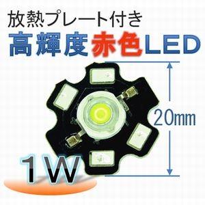 放熱プレート付き 高輝度 赤色ＬＥＤ（１Ｗ）