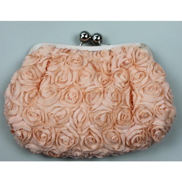 パーティーバッグ　全面に花をモチーフしたフォーマルバッグ　ベージュ　パープル　オレンジ　結婚式・２次...