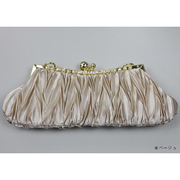 パーティーバッグ　プリーツ加工がエレガントなフォーマルバッグ　結婚式・２次会に
