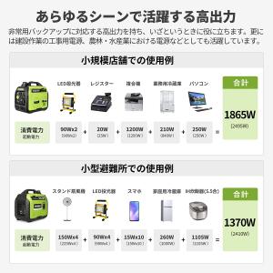 EENOUR インバーター発電機 2.5kVA...の詳細画像4