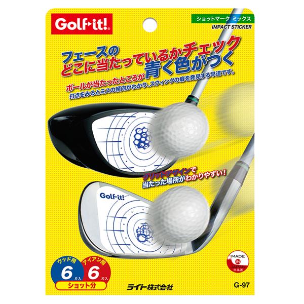 LITE ライト ショットマーク ミックス G-97 ゴルフ ボール 打つ位置 インパクト マーク ...