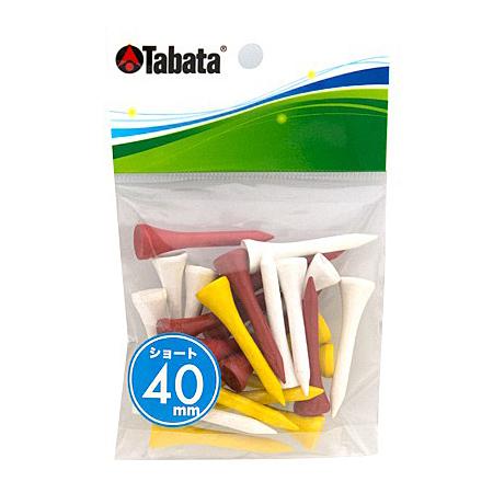 Tabata タバタ プロスリム ショート カラー GV-0503 ゴルフ ティー 40mm ビビッ...