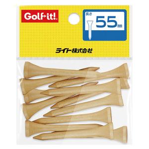 LITE ライト ウッドティー 55 ニス塗 T-120 ゴルフ ラウンド用品 レギュラーティー 55mm