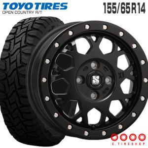 155/65R14 オープンカントリー RT エクストリームJ XJ04 14×4.5 100/4 +43 14インチ サテンブラック サマータイヤ 4本ホイールセット トーヨータイヤ｜e-tireshop