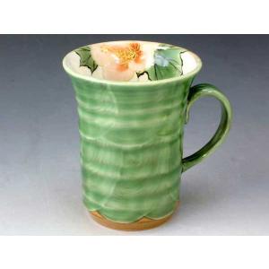 京焼 清水焼 陶あん 色絵付け エクボ湯呑（八重椿） : 陶あんYahoo!店