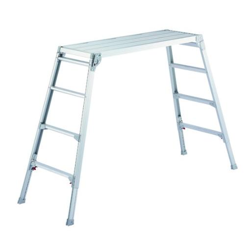ハセガワ DRSW-1200C アルミ製 脚部伸縮式足場台 (調整高さ101cmから124cm) 長...