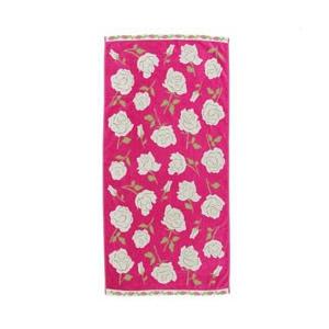 バスタオル フォルテ2 バラ柄ジャガード織 ピンク 70×140cm　日本製｜e-towelya