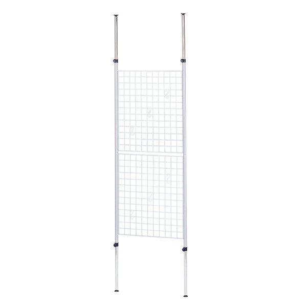 天井つっぱり メッシュハンガー  幅60cm 　S字ハンガーフック6個付き