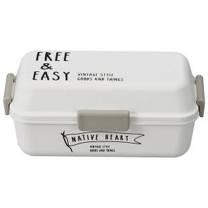 お弁当箱 2段 NATIVE HEART 長角MCランチ 590ml FREE＆EASY 保冷剤付 [ホワイト]｜e-unit