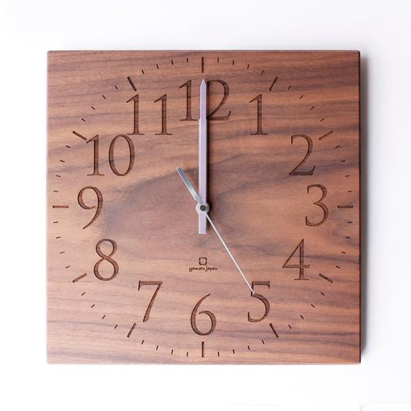 ヤマト工芸 MUKU スタンダード 数字 ウォールナット YK14-101 壁掛け時計 シンプル モ...
