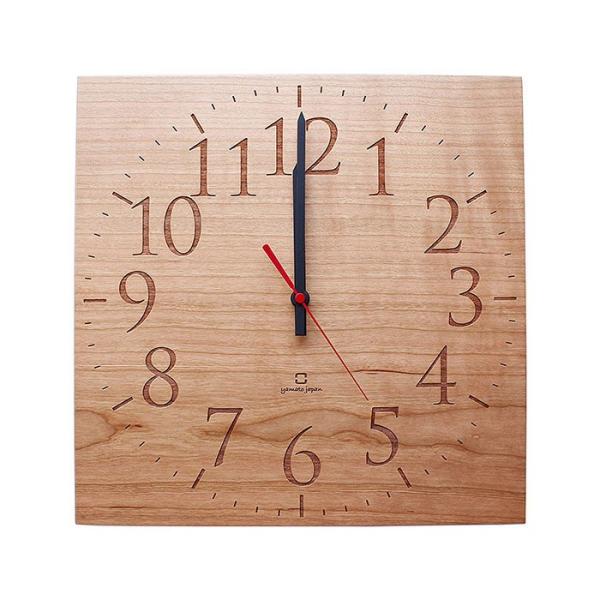 ヤマト工芸 MUKU スタンダード 数字 チェリー YK14-101 壁掛け時計 シンプル モダン ...
