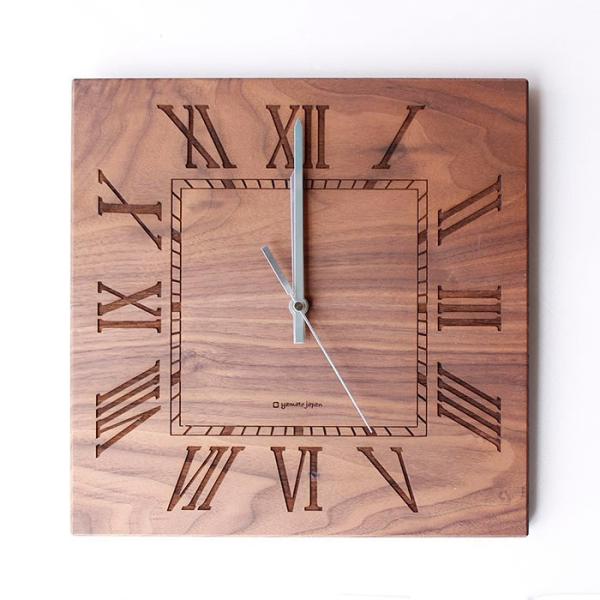 ヤマト工芸 MUKU スタンダード ローマ数字 ウォールナットYK14-101 壁掛け時計 シンプル...