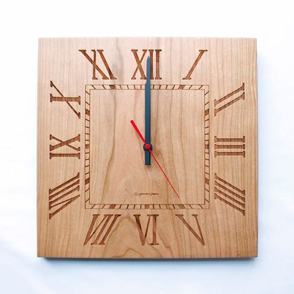 ヤマト工芸 MUKU スタンダード ローマ数字 チェリー YK14-101 壁掛け時計 シンプル モ...