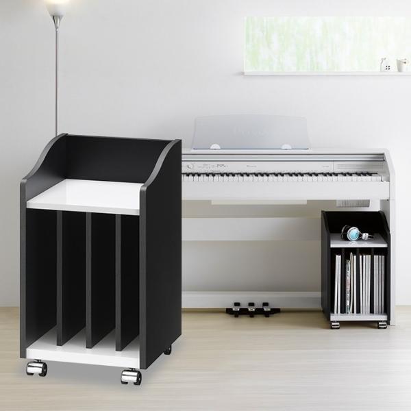 ピアノワゴン 教本 楽譜 練習ノート キャスター付き サイドラック A4 ワゴン ピアノ脇 ベッド脇...