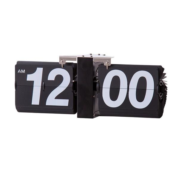 フリップクロック スチール粉体塗装 幅36×奥行8.5×高さ14cm 時計 クロック 壁掛け 置き時...