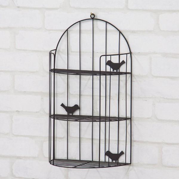 バードラック アイアン 幅24×奥行13×高さ43cm 壁掛けラック インテリア デザイン デザイナ...