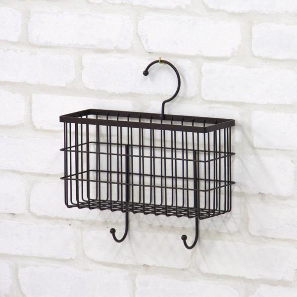 BOX付きハンガー アイアン 幅24×奥行8×高さ26cm 壁掛けラック インテリア デザイン デザ...