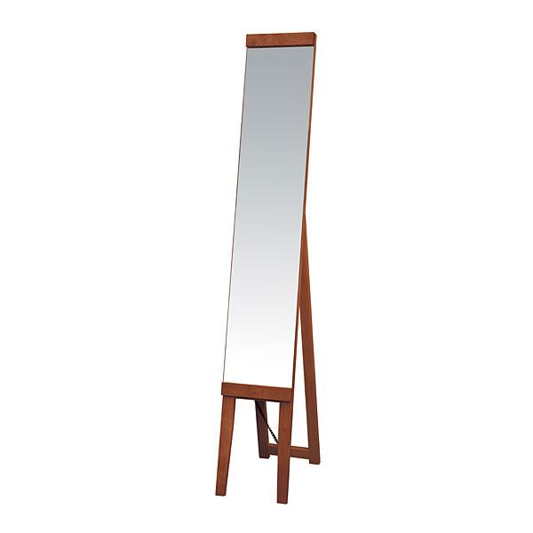 木製スタンドミラー ブラウン