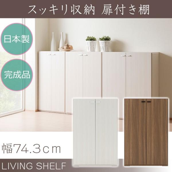 スッキリ収納 扉付き棚 シンプル 壁面収納 日本製 送料無料