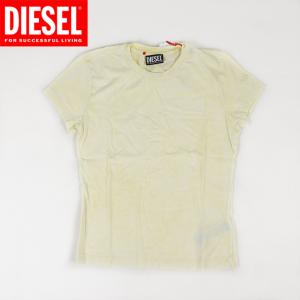 ディーゼル（DIESEL）レディース 訳あり 半袖Tシャツ 無地 イエロー系 　袖にロゴマーク ムラ染 （サイズ/S）*bl0012｜e-warehouse