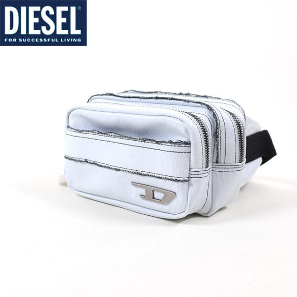 ディーゼル（DIESEL）メンズ 訳あり ヒップバッグ・ウエストバッグ ホワイト系 　ロゴプレート付...