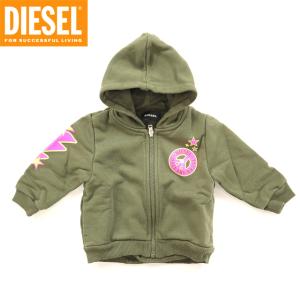 ディーゼル（DIESEL BABY）ベビー 訳あり パーカー カーキ系 　ジップアップ （サイズ/12M/24M）*ck0006｜e-warehouse